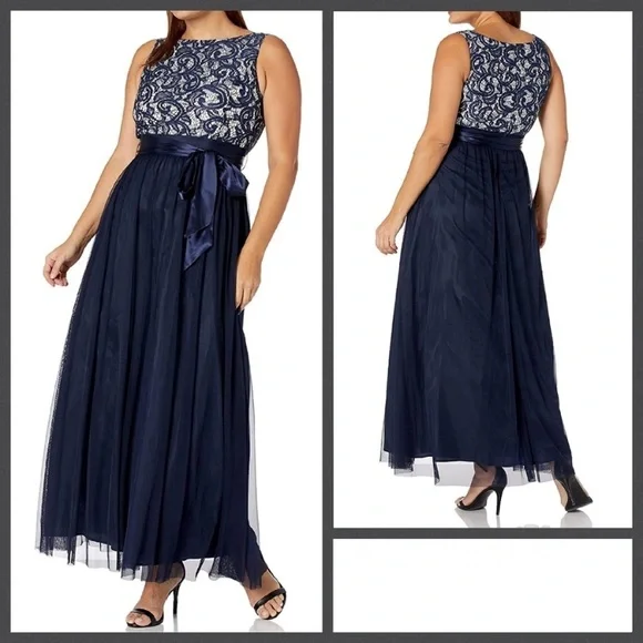 Jessica Howard Dresses New Jessica Howard Navy Blue Lace Tulle
